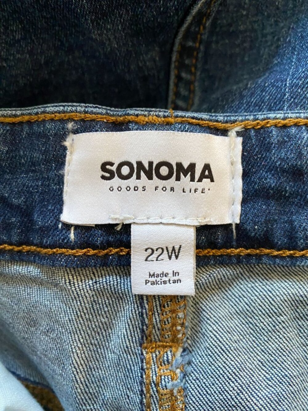 NWT Sonoma Womens Plus High Rise Curvy Straight Jeans 22W Medium Classic Denim - Picture 4 of 7